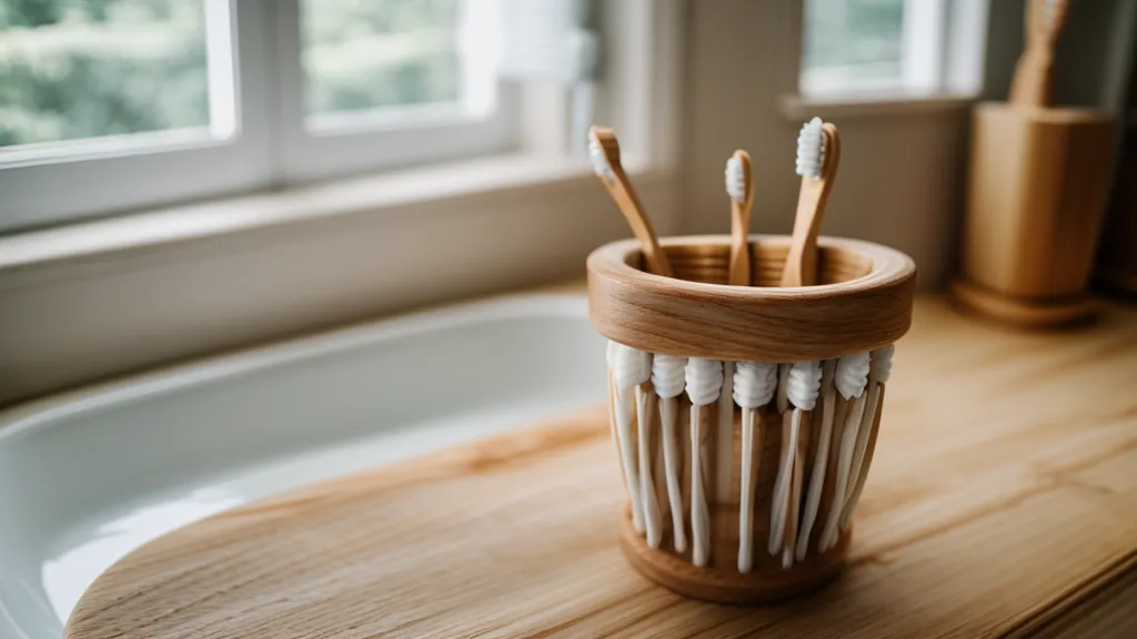 Brosse à dents et verre d'eau sur le lavabo, un geste d'hygiène maternelle pour la santé dentaire enceinte