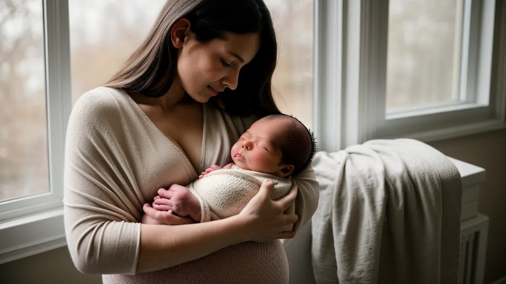 Crème à la lanoline et accessoires d'allaitement maternel sur une table de nuit en post-partum