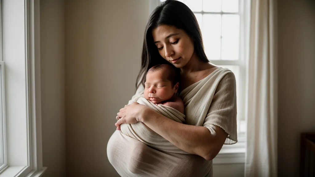 Main qui feuillette le guide grossesse santé sous la couette, à la lumière d'une lampe, pendant une première grossesse