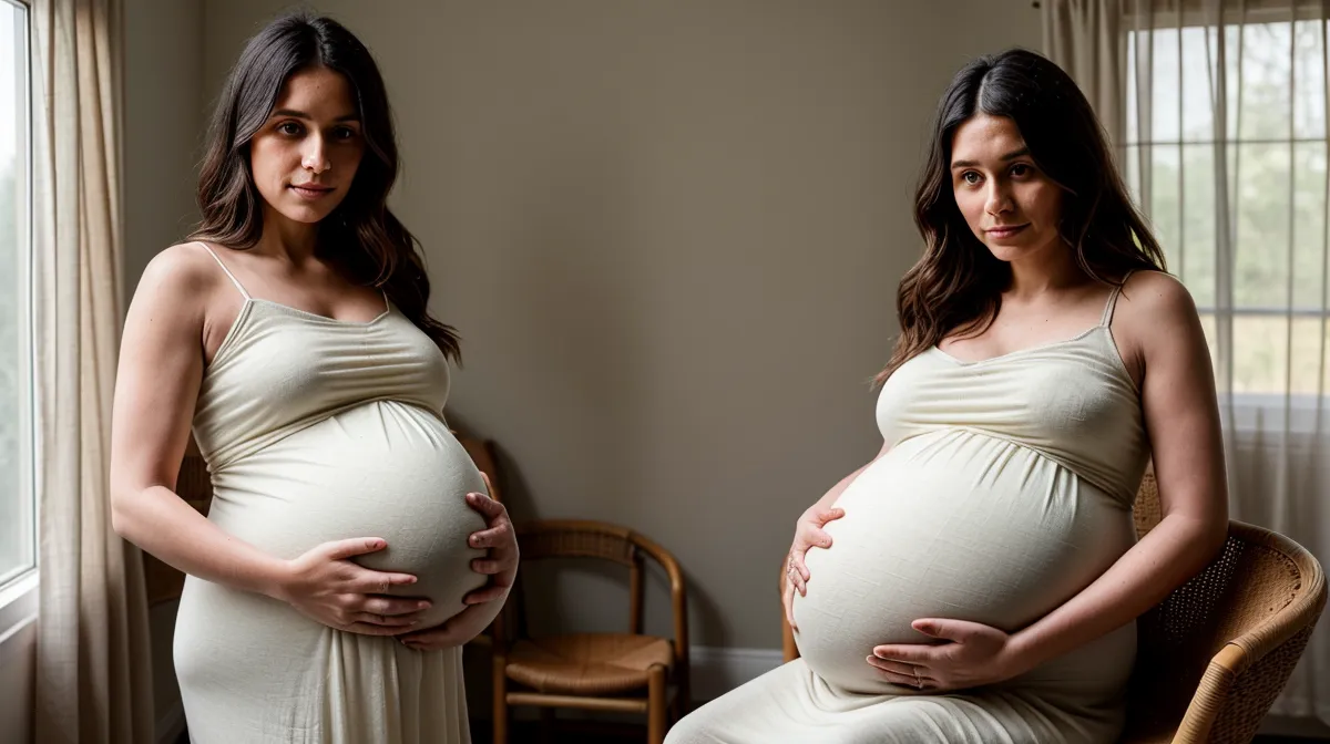 Prendre soin de sa peau enceinte et prévenir les vergetures naturellement : ventre qui s'arrondit sous la lumière douce de la salle de bain