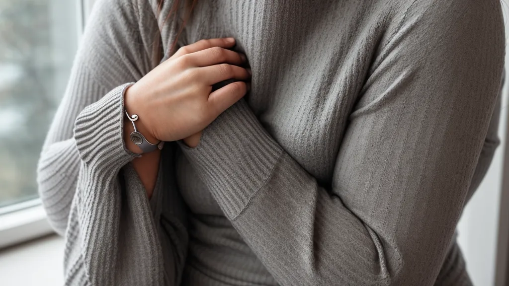 Bracelet d'acupression au poignet d'une femme enceinte contre les nausées de grossesse